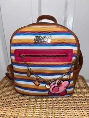 BIOWORLD NINTENDO Kirby striped charm mini backpack